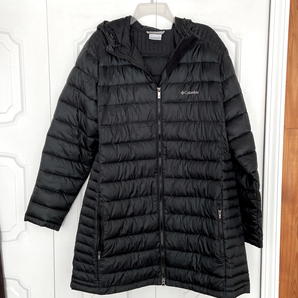 Columbia Black Quilted Hooded Puffer Coat